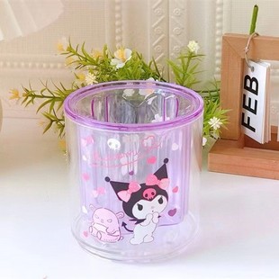 Creative Cartoon Round Large Capacity Rotatable Pen Holder Cute Yugui Dog Student Stationery Sundries Desktop Storage Holder