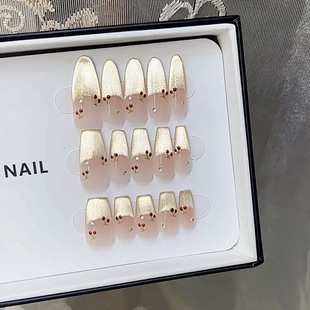 Naizi Pure Handmade Autumn New Phototherapy Wear Armor Small Cherry Cat Eye Wholesale Nail Art Patch Removable