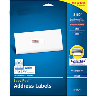 Amazon Hot Selling Laser Inkjet Printing Easy Peel Mailing Address Sticker Blank Mailing Label