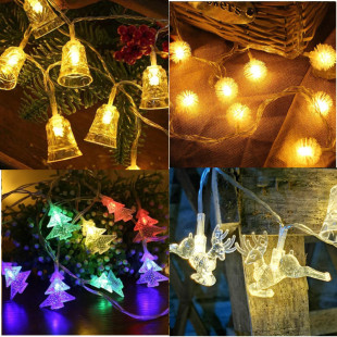 Factory direct LED Christmas decorative string lights pine cones deer Christmas tree Bell decorative string lights cross-border wholesale
