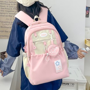 2024 Simple Senior high school Backpack Korean Style Fresh Style Student Large Capacity Outdoor Leisure Travel Women Backpack