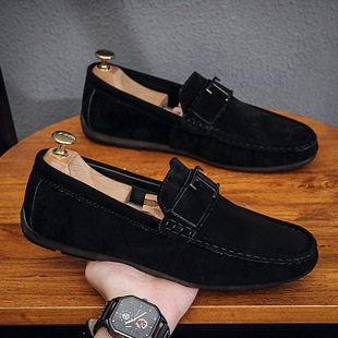 Men's Shoes Moto Shoes 2023 Summer New British Style Fashion Trendy Slip-on Lazy Shoes Casual Moto Shoes
