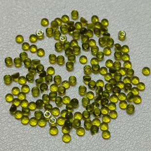 Wholesale olive green glass round flat base plain egg face bare stone hemispherical face set artificial gem