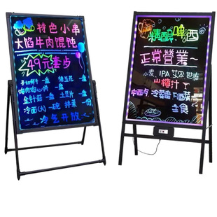 Fluorescent board led advertising board flashing light color small blackboard charging with light display board shop promotion