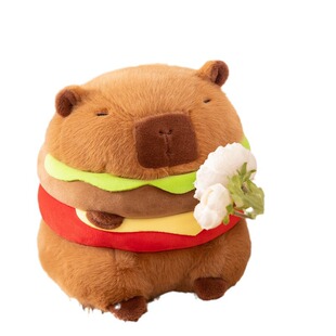 Internet Red Creative Hamburger Capybara Gift Funny Girl Cute Doll Doll Sleeping Pillow Plush Toy