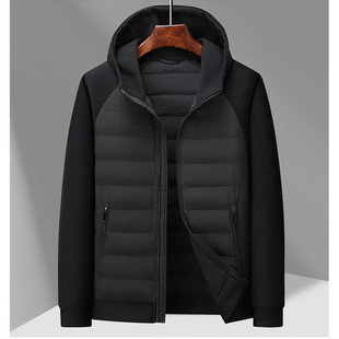 Men's and Women's Knitted Stitching Winter White Duck Down Light and Thin Couples Sweater Collar Down Jacket Jacket