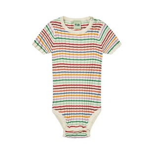 Ins style SS25 Denmark FUB spring and summer baby boys and girls children's clothing children's striped knitted short sleeve bag fart presale