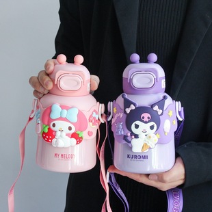 Sanrio Вакуумная чашка coolomi детская чашка для воды 316 соломенная чашка для воды из нержавеющей стали Милая Студенческая чашка с большим животом