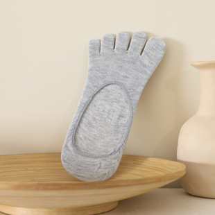 Finger socks female cotton summer thin solid color invisible socks sweat absorbent and deodorant toe socks Amazon supplier