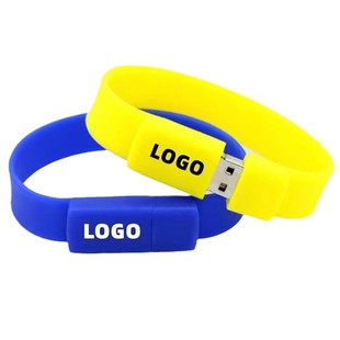 Silicone wrist strap U disk PVC personalized creative bracelet USB fashion USB gift USB free printing LOGO