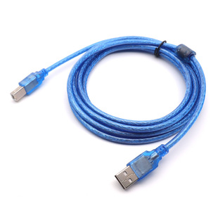 SOURCE manufacturer high-speed USB2.0 printing line transparent blue male-to-square oral printer data cable full copper with screen