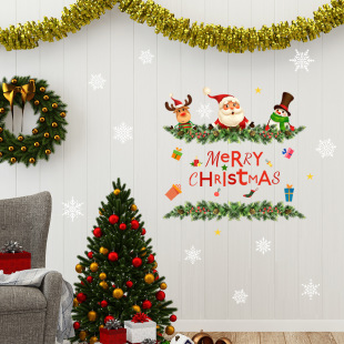 BM2011-kQ Santa Snowflake Christmas Wall Stickers Bedroom Room Decorative Wall Self-adhesive Wholesale Wall Stickers