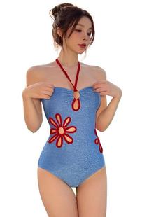 2024 New One-Piece Sexy Swimsuit Women's Slim Beach Holiday Hot Spring Swimsuit Women's [One-Piece Hair]]