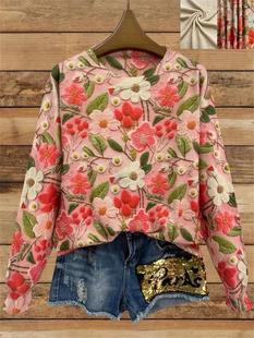 2024 Tiki Hot Autumn Fashion Women 3D Printing Animal Long Sleeve Sweater Women Sweater Women Sweater Women