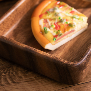 Vertical Rectangular Deep Plate Restaurant Tray Plate Stackable Breakfast Plate Fruit Plate Wooden Western Food Plate