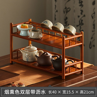 Tea Cup Rack Chinese Small Antique Rack Tea Set Teapot Tea Table Desktop Ornaments Vintage Storage Rack Display Rack