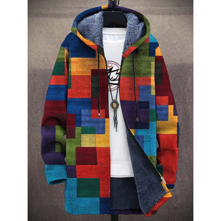 2023 autumn and winter new fashion digital printing plus velvet coat