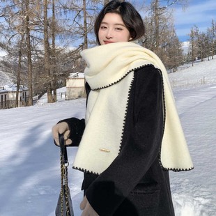 Korean Style Atmosphere Style Small Chanel Style Imitation Cashmere Scarf Women's 2024 Autumn and Winter New High-end Warm-keeping Shawl