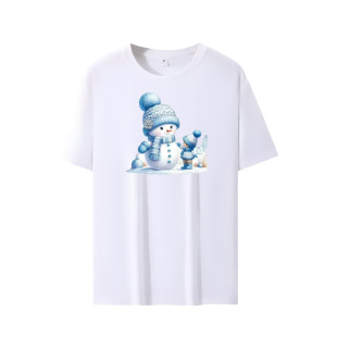Christmas Cross-border European and American Size Adult Men's and Women's Spring and Summer Cotton Short-sleeved T-shirt 665