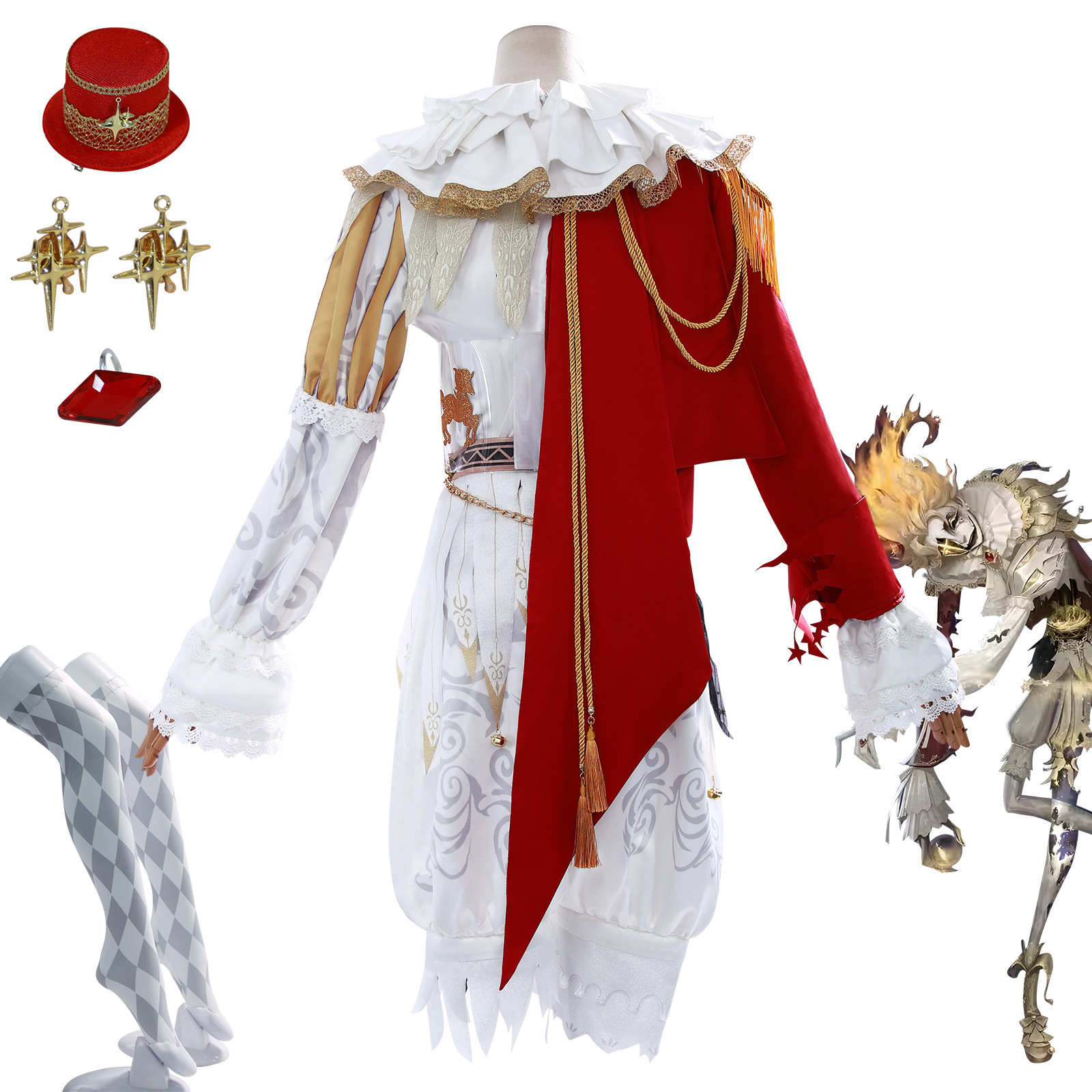 The fifth personality cos clothing noisy star king toy merchants crying clown cosplay secondary role clothing