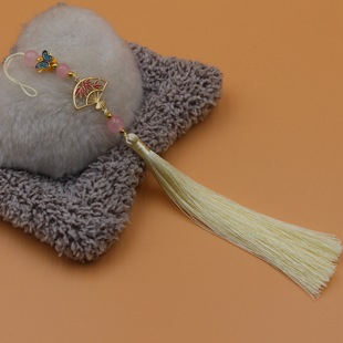 15cm Golden Fan Flying Butterfly Tassel Fan Hanging Ear Ancient Style Hanfu Jewelry Ear Zi Cheongsam Pressed Breastback Ethnic Style