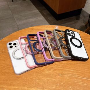 IPhone16promax поворотный кронштейн для телефона чехол яблоко 15 магнитный всасывание 13/14 прозрачный 12 анти-падение защитный чехол