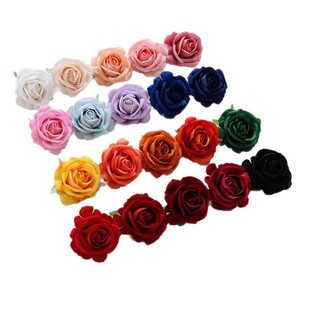 6cm high-grade flannel rose simulation rose head DIY corsage wrist flower hat decorative flower clothing matching flower