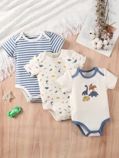 Cross-border sales of 2024 summer new cotton 0-1 year old baby fart clothes for boys and girls baby suit