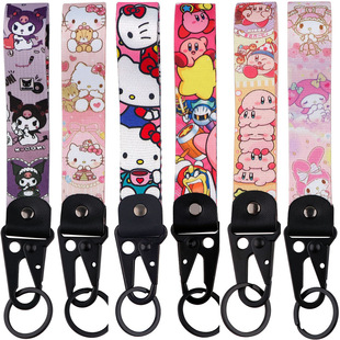 Cartoon Sanrio Eagle mouth keychain KT cat pendant cartoon keychain chain rope leather metal pendant accessories rope
