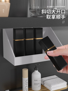 Bathroom Mirror Cabinet Storage Box Wall-mounted Punch-free Household Sink Cosmetics Contact Lens Makeup Remover Cotton Storage Rack
