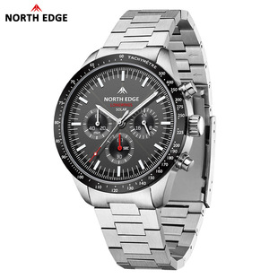 Foreign order wholesale NORTH EDGE new LONGWINGS solar rechargeable stainless steel strap smart watch