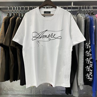 Оптовая продажа amiri24 новый маленький ангел журавль мир голубь цифровой градиент буквы с логотипом пара одежда футболка с короткими рукавами
