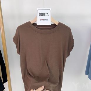 Xiao Fei-sleeved short-sleeved T-shirt women's niche solid color fashion 2023 Summer European goods thin jacket base shirt a generation