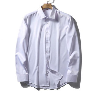 Foreign trade men's clothing-four-sided stretch business comfortable delicate pointed collar men's long-sleeved shirt four seasons bottoming shirt