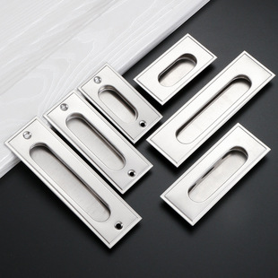 304 stainless steel long handle cabinet drawer wardrobe hidden sliding door concealed handle embedded concealed buckle door handle
