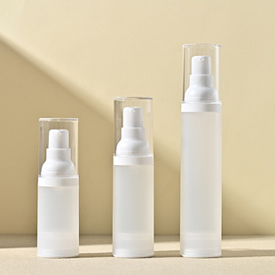 in stock 20ml-50ml straight round frosted vacuum bottle PP pressing emulsion plastic bottle cosmetic packaging material sub-bottling