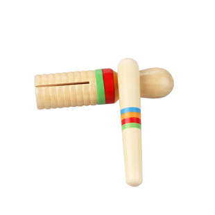 Orff Percussion Wooden Single Ring Cartridge Children's Educational Early Education Thread Scraping Cartridge Preschool Education Accompaniment Frog Ring Cartridge
