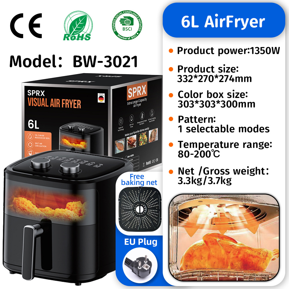 Cross-Border 2025 New Air Fryer Household Large-Capacity Air Fryer Air Fryer Multi-Function Oven