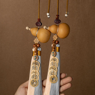 Door to door five Emperor money natural gourd pendant copper coin open gourd door entrance bedroom living room gourd ornaments