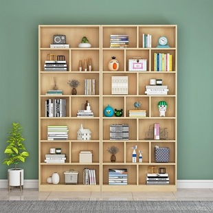 Solid Wood Bookcase Whole Wall Bookshelf Bookcase Storage Rack Floor Simple Children's Study Wall Book Storage Cabinet