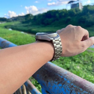 Для Huawei Watch 3 Pro New Специальный ремешок для часов изогнутый три бусина бесшовный чистый титановый ремешок