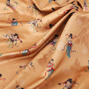 Xiangyunsha тяжелая горная жаккардовая ткань Hanfu Cheongsam жилет ткань Дуньхуан стиль жаккардовая ткань