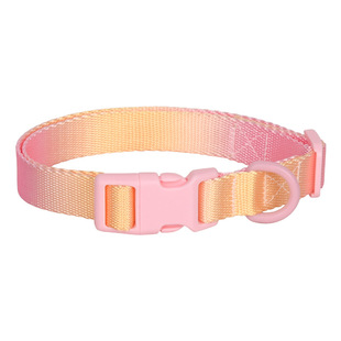 Cross-border New Macaroon Buckle Pet Collar Gradient Nylon Dog Collar Adjustable Dog Collar Amazon