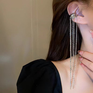 925 Silver Earrings Long High-end Earrings Fashion Korean Tassel Camellia Pearl French Elegant Earrings