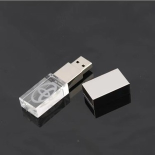 Luminous 3.0 high-speed excellent U disk wholesale high-grade car crystal LOGO gift 64 lettering 128G lights