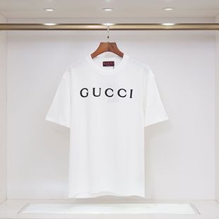 Cross-border 2025 Summer New 270g Cotton Double Yarn Letter Logo Printing Men's and Women's Loose All-match T-shirt
