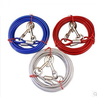 Pet Traction Rope Double Head One Drag Two Wire Rope Dog Rope Dog Chain Iron Chain Dog Pile Hitch Dog Rope Fixed Rope Amazon