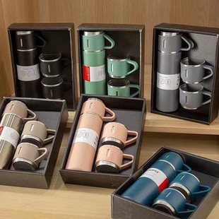 Трансграничный бизнес подарочный набор чашка одна чашка с тремя крышками из нержавеющей стали