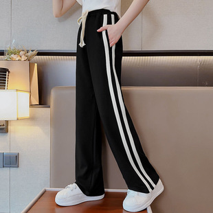 Girls' pants summer thin straight casual trousers children's medium and large children's clothing loose wide-leg pants 2024 new fashion