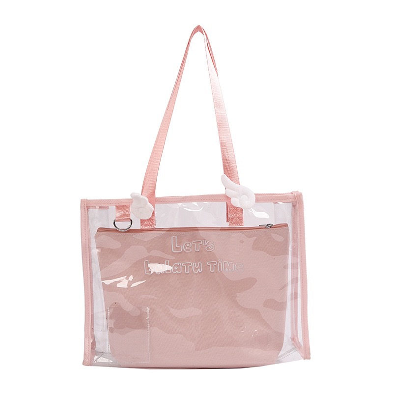 Japanese-style transparent jelly bag with anime-inspired cuteness, perfect for summer. A sweet and versatile shoulder bag with a cute, anime-inspired design.
